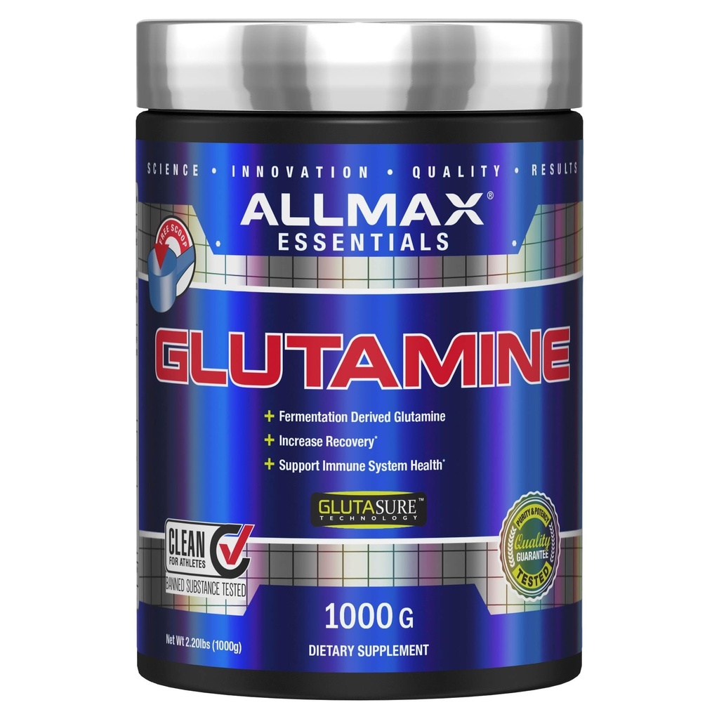 ALLMAX Beslenme L - Glutamine Toz, Kas Kurtarma Formula, Gluten Free, Vegan, 1000 Grams