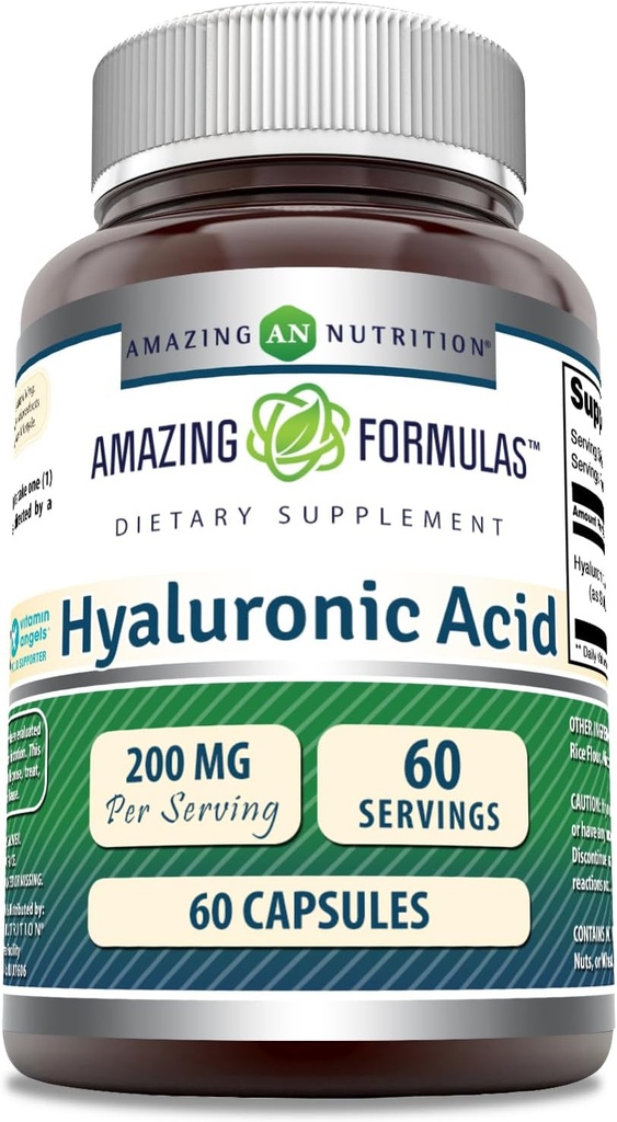 Amazing Formulas Hyaluronic Acid 200 Mg Per Oda Capsules Supplement | Non-GMO | Gluten Free | Made in USA (60 Count)