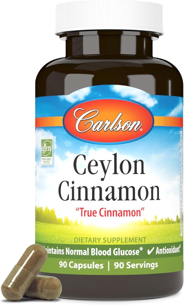 Carlson - Ceylon Cinnamon, Cinnamon Supplements, 500 mg, Cinnamon Türlü Pills, Ceylon Cinnamon Capsules, 90 Capsules.