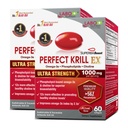 LABO Beslenme Mükemmel Krill EX, 1000 mg Antarktika Krill Oil Omega 3 EPA DHA, En yüksek Phospholipids (yüzde 56) Choline, Astaxanthin | Heart Brain Eye Joint Health, Made in USA, 60 softgelsX2