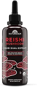 Naturealm Reishi Mushroom Liquid Tincture Supplement – Promotes Calmness, Immune Support & Sleep Aid, Vegan, Non-GMO – Organic Fruiting Bodies, 1 Month Supply
