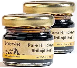 Bodywise Pure Himalaya Organik Shilajit Giyim - 2 I Lab Test Edildim ve Doğal I %75+ Fulvic Acid & 85+ Trace Minerals | Heavy Metal Free I for Men & Women I 600 mg I 60 gm.