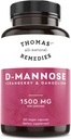 Thomas'ın tüm doğal Remedies D-mannose 1200 mg - Cranberry ve Dandelion ile - Doğal Urinary Tract ve UTI Health Support - En İyi dmannose Capsules - NO fills, All- Natural, Vegan - 120 Capsules