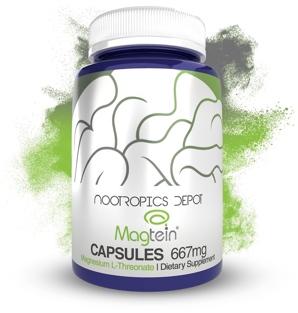 Nootropics Depot Magtein L-Threonate Capsules | 90 Kont | Mineral Tamam | Doğal | Destek Mitochondrial Function | Boosts Energy and Cognitive Function