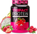 Nutrology TRIPACT protein Toz - 7in-1 Meal modifikasyonu Grass Fed Whey protein Toz, Pea, Rice, Muscle Recovery & Immunity, Superberry Flavor, 40 Hizmet