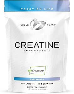 Μύες Creapure Creatine Monohydrate σκόνη, Vegan Keto Φιλική γλουτένη-ελεύθερος, Μαζική Κεραυνός, συμπλήρωμα αποκατάστασης μυών και Εμπιστευμένη Creatine για μυϊκή ανάπτυξη, σκόνη Creatine, Unflavoured, 500g