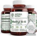 Doğal Nutra Vegan Meygar B12 100006, Kalp Sağlığı ve Enerji Tasarrufu Tamam, Gluten Free, Support Energy Transformation, Advanced Immune Response, Help Brain Function, 100 Vegan Lozenges