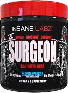 Insane Labz The Cerrahon BCAA Recovery Toz - Branşlı Zincir Aklı Asit Kurtarma için İçilir - 30 Srvgs (30 Hizmetler ( 1), Blue Raspberry)