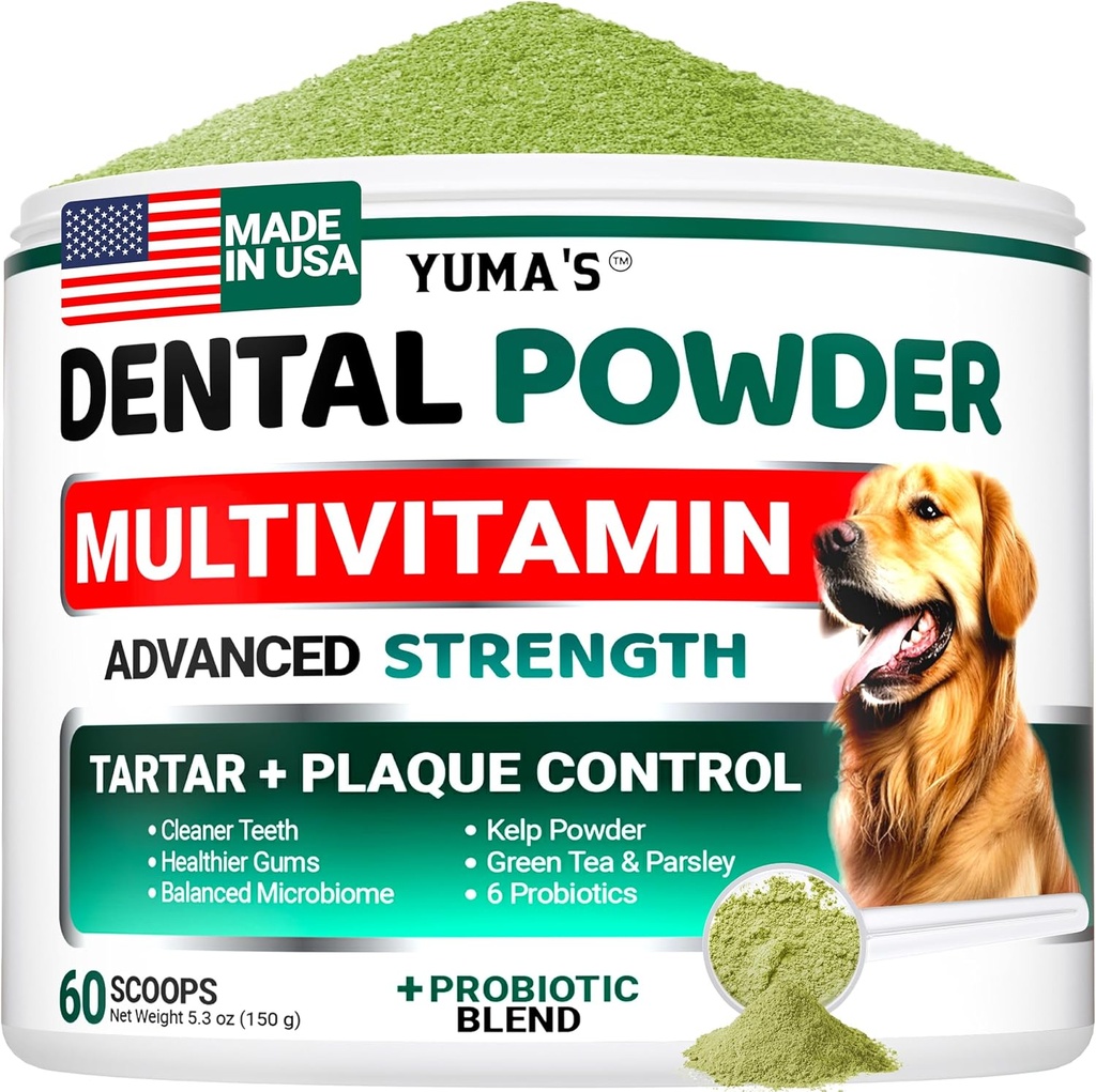 Advanced Dog Dental Powder, Αναπνευστικό Αποσμητικό με πολυβιταμίνη, Δόντια Σκύλος Καθαρισμός, Κακή αναπνοή & Τάρτα και Plaque Off Remover για σκύλους Probiotics lab co, Pet Oral Care - Βιταμίνες και συμπληρώματα