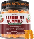 Berberine Gummies 1500 mg Sugar Free, Organic Berberine Supplement w/Ceylon Cinnamon, Chromium, Turmeric, Milk Butle for Metabolism Balanced, Berberine HCl from Indian Barberry Extract, Vegan 60 Cts