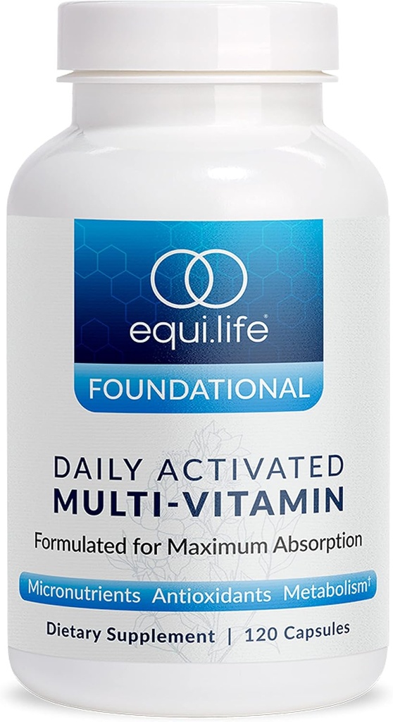 Equilife Daily Active Multivitamin, 21 Essential Nutrients with B Complex, Antioksi Formula for General Wellness, Gluten-Free, Non-GMO, 120 Capsules