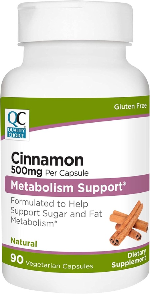 Quality Choice Cinnamon 500 mg Vejetaryen Vitamin Supplement 90 Kont Şişes