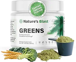 Greens Superfood Toz - 46 Superfoods, Probiyotiks & Enzymes for Gut Health, Metabolism & Energy - Vegan Green Toz Toplantısı, 1 Şişe - 30 Hizmet