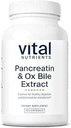 Vital Nutrients Pancreatin & Ox İnek 500 mg | Kadınlar ve Erkekler için Doğal Digestive Enzymes | Protein, Fat ve Carbohidratlar *| Gluten, Süt & Soy Free | 120 Capsules