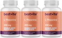 BESTVITE L-Theanine 200 mg (360 Vegetarian Capsules) (120 x 3) - Stearates - Vegan - Non GMO - Gluten Free