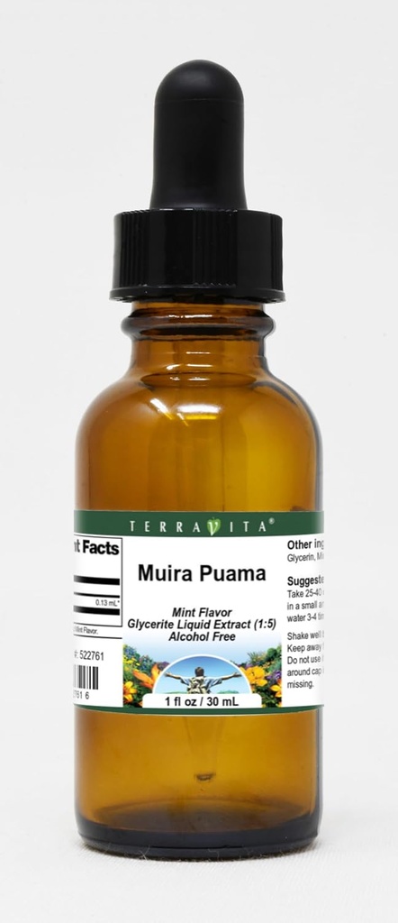 Terravita Muira Puama Υγρό εκχύλισμα γλυκερίτη (1:5) - Μέντα Γεύση (1 oz, ZIN: 522761) - 3 Συσκευασία