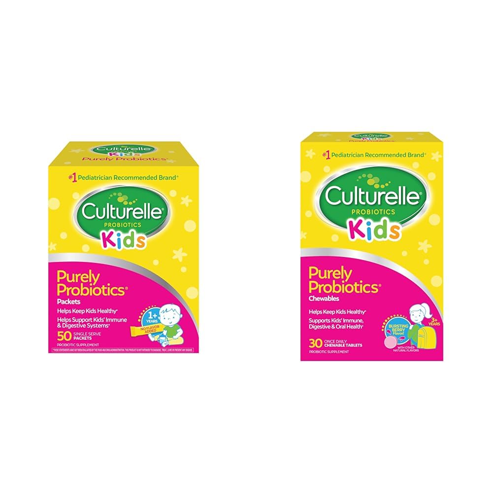 Culturelle Kids Purely Probiyotiks Packets Daily Supplement & Kids Chewable Daily Probiyotik for Kids