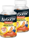 Airborne 750 mg Vitamin C Immune Support Supplement Gummies for Yetişkinler, Zesty Orange Flavor, Gluten Free Crafted Mix with Powerful Antioksis C & E, 42 Gummies (2 Pack)