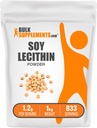 BulkSupplements.com Soy Lecithin Powder - Lecithin Supplement, Lecithin Powder Food Grade - Gluten Free, 1200mg per Serving, 5kg (11 lbs) (Pack of 5)
