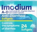 Imodium A-D Fast-Acting Anti-Diarrheal Softgels, Loperamid HCl 2 mg, Travel Essential Diarrhea Relief Medicine for Yetişkinler, 24 Count, Anti Diarrhea Pills, 12+, Swallow