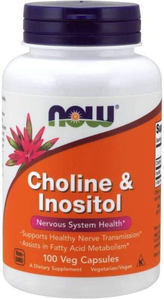 NOW Choline και Ινοσιτόλη 500mg, 100 κάψουλες (πακέτο των 2)