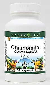 Χαμομήλι (πιστοποιημένο οργανικό) - 450 mg (100 κάψουλες, ZIN: 517605)