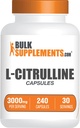 BulkSupplements.com L-Citrulline Κάψουλες - συμπλήρωμα κιτρουλίνης, L-Citrulline 3000mg Κάψουλες - χάπια κιτρουλίνης, Χωρίς γλουτένη - 8 κάψουλες ανά υπηρεσία, 240 κάψουλες (πακέτο του 1)