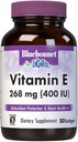 Διατροφή Bluebonnet Βιταμίνη Ε 400 IU (268 mg) Μικτές τοκοφερόλες Softgels, Δωρεάν Ριζοσπαστική Μεροληψία & Καρδιαγγειακή Υποστήριξη, Χωρίς Γλουτένη, Γαλακτοκομικά, 50 Softgels, 50 Μερίδες