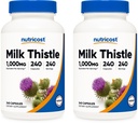 Nutricost Milk Thittle 1000mg Ισοδύναμο, 240 Κάψουλες (2 Συσκευασία) - 250mg Εκχύλισμα - Vegan, μη ΓΤΟ και Χωρίς Γλουτένη