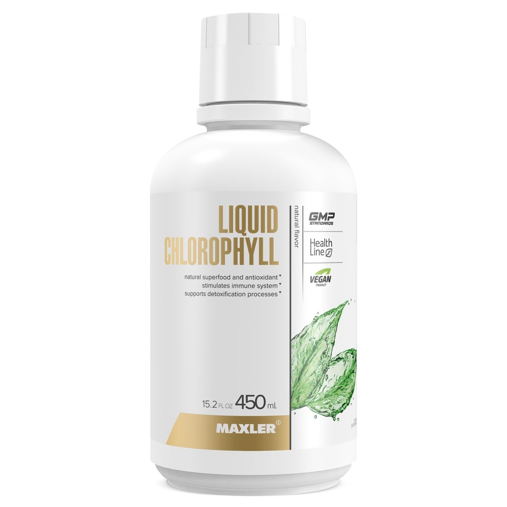 Maxler Chlorophyl Liquid Natural Flavor - Εσωτερικό αποσμητικό για το σώμα Odor & Bad Breath Supplement - Vegan Liquid Chlorophyll - 132 mg χλωροφύλλης ανά 1 Σερβίρισμα (15 Σερβιέτες) - 15,2 fl oz