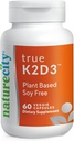 NatureCity TrueK2D3 Bitki Temel Vitamin K2 MK7 (90 mcg) & D3 from Algae(2500 IU) 2 in 1 Vitamin D3 K2 Bone, Heart and Immune Health - 60 Veggie Capsules