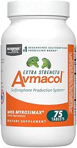 Nutramax Laboratories Avmacol Extra Strength #1 Researched Sulforaphane-Producing Brand for Detoxification, Antioxidant Support, Immune Health, Adults & Children, Moringa, 75 Tablets