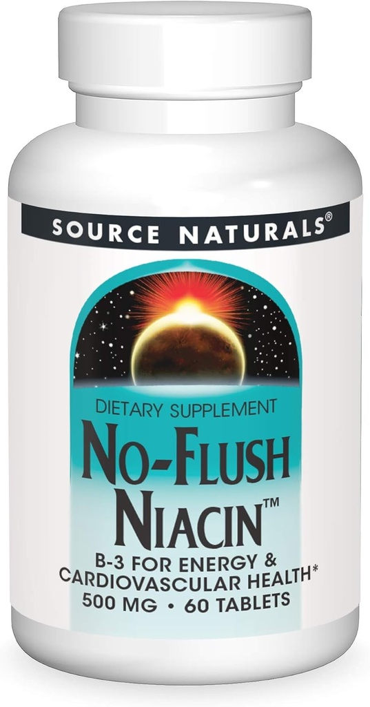 Source Naturals No-Flush Niacin, B-3 500 mg - 60 Tablet