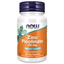 NOW Συμπληρώματα τροφίμων, ψευδάργυρος Picolinate 50 mg, Υποστηρίζει λειτουργίες ενζύμων *, ανοσοποιητική υποστήριξη *, 30 κάψουλες Veg