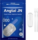 Boş Kapsüller Boyutu 000 - Clear Fillable Vegan Capsules (100 Kont) Boyut 000 Boş Pullulan Capsules ile İki Micro Lab Spoons,- Veggie Capsules için Boş Caps for DIY Your Own Supplements