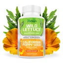 Parker Naturals Wild Lettuce Extract & California Poppy Seed Supplement, 2 Way Premium Strength Herbal Supplement for Health Sleep & Relief Support, 120 Capsules