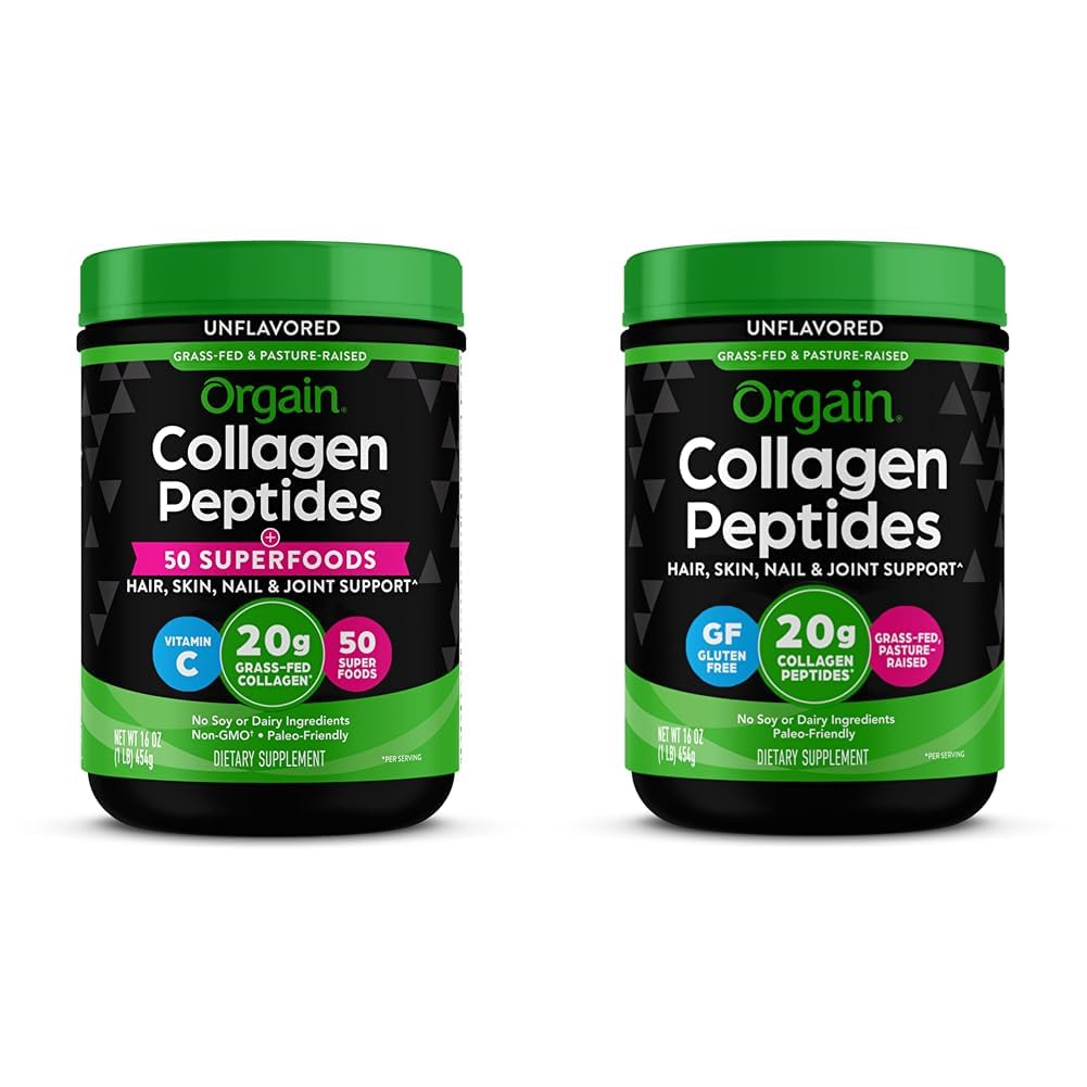 Ya da Kabul Edilen Kolajn Toz + 50 Organik Superfoods, 20g Grass Fed Collagen, & Hydrolyzed Collagen Powder Toz, 20g Grass Fed Collagen - Saç, Skin, Nail & Ortak