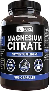 Pure Original Ingredients Magnesium Citrate (365 Capsules) No Magnesium Or Rice Fillers, Always Pure, Lab Verified