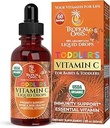 USDA Organik Toddler Vitamin C Drops | Organik Vitamin C Liquid Drops for Toddlers & Baby Ages 1-3 Yıl | Sağlıklı Immune Sistemi | Vegan | Gluten Ücretsiz | 60 Hizmet