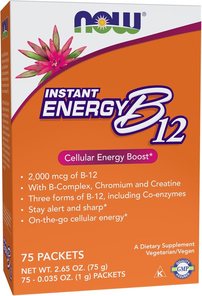 Şimdi Tamamlar, Instant Energy B-12 ( paket başına B-12'nin 32.000'i), Cellular Energy Boost*, 75 Packets