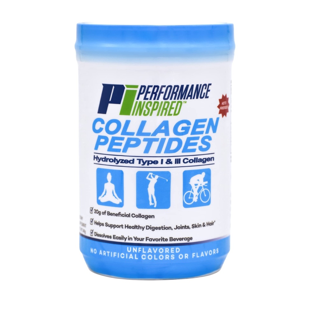 PERFORMANCE INSPIRED Beslenme Hydrolyzed Collagen Peptides Toz – 18g protein – Tip I & III Collagen – Ortak, Skin, Nails & Digestive Support – All Natural – Unflavored