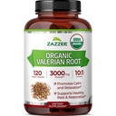 Zazzee USDA Organik Valerian Kök 10:1 Ekstraksiyon, 3000 mg Güçlü, 120 Vegan Capsules, 4 Ay Supply, Valeriana officinalis, 10X Potency,% 100 Vegetarian, All- Natural, Non-GMO, Made in the USA