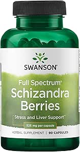 Swanson Full Spectrum Schizandrages - Herbal Supplement Stres Desteği ve Canlı Sağlık - Kolay Vücut ve Zihinsel Malzemeler Yardım - (90 Capsules, 525 mg Her)