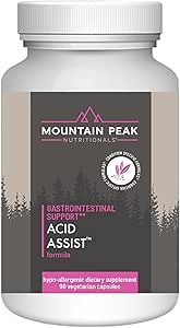 Dağ Peak Beslenmesi Asit Yardımcı Formula - Gastrointestinal Destek Supplement - Occasional Heartburn & Stomach Asit - Hipoallergen Diyetsel Tamam (90 Capsules)