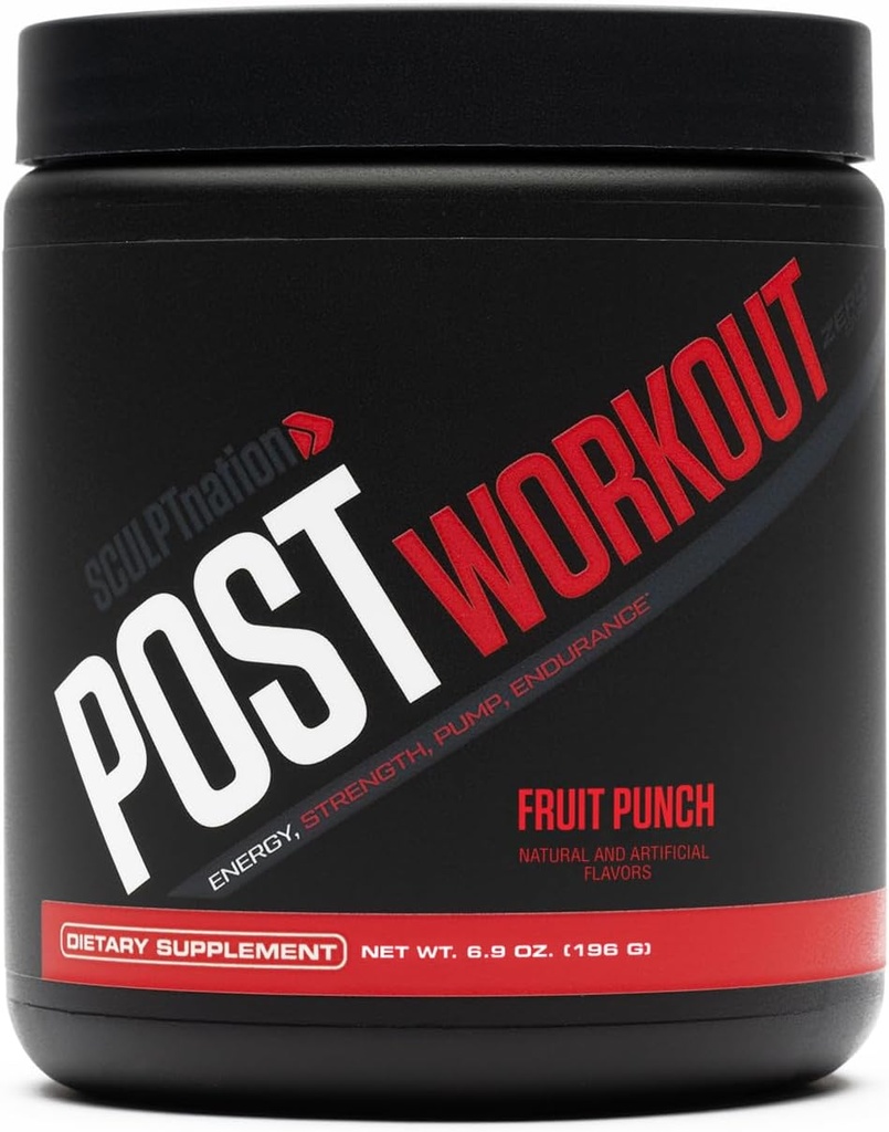 Sculpt Nation by V Shred Post Workout - Createine Complex Post Workout Ανάκτηση μυών και οικοδόμος με την ενεργειακή υποστήριξη, Createine Monohydrate και Amino Acids, Fruit Punch Flavor - 30 Υπηρεσίες