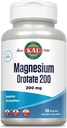 KAL Orotate μαγνησίου 200 mg, Φόρμουλα ανώτερης απορρόφησης, Χηλικό μαγνήσιο για υγιή οστά, δόντια, νεύρα και μυϊκή λειτουργία, χορτοφάγοι, μη-GMO, χωρίς γλουτένη, 30 εξυπηρετούν, 120 VegCaps