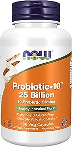 Şimdi Gıdalar, Probiyotik-10TM, 25 Milyar, 10 Probiyotik Strains, Süt, Soy ve Gluten Free, Strain TY, 180 Veg Capsules