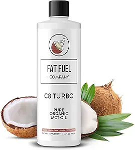 Fat Yakıt C8 MCT Petrol - Saf ve Organik Vücut Piramitlerden Yakıt, Enerji ve Odak için Tamam - 16 Fl Oz Oz