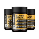 ONNIT Alpha Brain Nootropic Focus Capsule Capsules, Nootropics Brain Support Supplement for Memory, mental Clarity and Cognitive Support with L-Theanine, Vitamin B6 and Huperzine A, 3-Pack (90 Count Total)