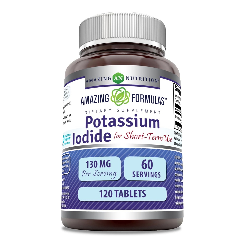 Amazing Formulas P properties Iodide Supplement | 130 Mg | 120 Tablet | Non-GMO | Gluten-Free | Made in USA